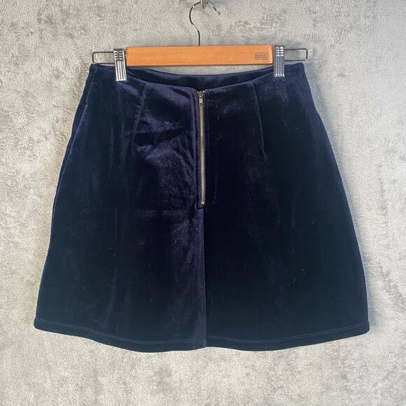 Anthropologie Velvet Mini‎ Skirt Medium Indie Twee Retro Boho Grunge - Picture 2 of 11